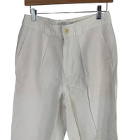 Alex Mill NEW Madeline Cream Pleat Twill Linen Blend Wide Leg Trouser Size 2