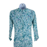 Hyacinth House NEW Blue Abstract Print Long Sleeve Hattie Midi Dress Size XS