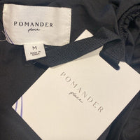 NEW Pomander Place Black Velvet Lillith Gold Embroidered Lace Maxi Dress Size M