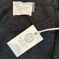 Hyacinth House NEW Black Metallic Long Sleeve Selena Knit Mini Dress Size XS