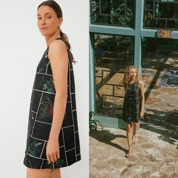 Tuckernuck NEW Black Fresher Buds Woven Grace Sleeveless Mini Dress Size XXS
