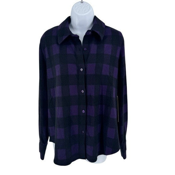 Tuckernuck NEW Purple Black Aubergine Check Chandler Flannel Button Down Size S