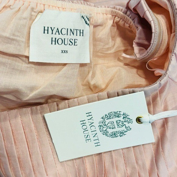 Hyacinth House NEW Light Pink Off the Shoulder Portia Pleated Blouse Size XXS