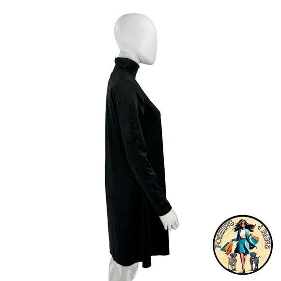 Pomander Place NEW Black Velvet Long Sleeve Mottershead Mini Dress Size XS