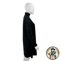 Pomander Place NEW Black Velvet Long Sleeve Mottershead Mini Dress Size XS