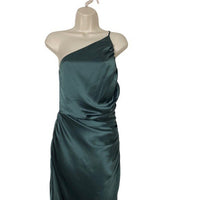 The Sei X REVOVLE NEW Green One Shoulder Silk Formal Cocktail Midi Dress Size 0