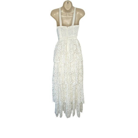 REVOLVE NBD Formal White Lace Love My Way Side Slit Maxi Dress Gown Size XXS