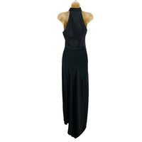 retrofete NEW Sab Satin Formal High Neck Bodycon Maxi Dress in Black Size XS