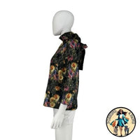 Tuckernuck NEW Midnight Primrose Jacquard Preppy Floral Bow Blouse Size M