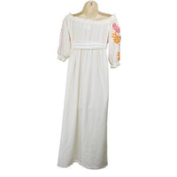 Sundress | Poly Dress in Tulum White & Mix Red Embroideries Size M/L
