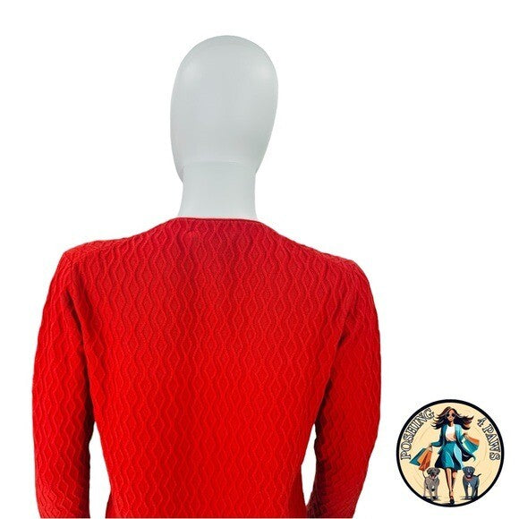 Aisling Camps | NEW River Wool Blend Long Sleeve V-Neck Cardigan in Rust Size M