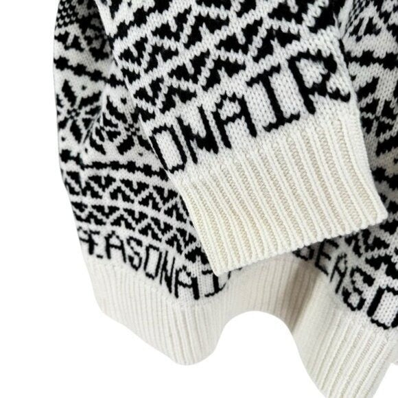 Tuckernuck NEW Charcoal and Cream Fair Isle Sandwick Pullover Sweater Size S