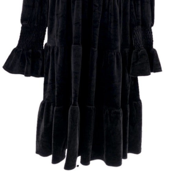 Pomander Place | NEW Black Velvet Kenzo Long Sleeve Mini Dress Size S