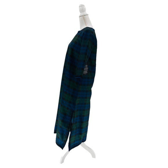 Tuckernuck | NEW Jamie Velvet Trimmed Plaid Blackwatch Midi Dress Size XS
