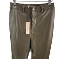 BCBGeneration | NEW Straight Cut Cropped Vegan Leather Pant in Olive Size XS