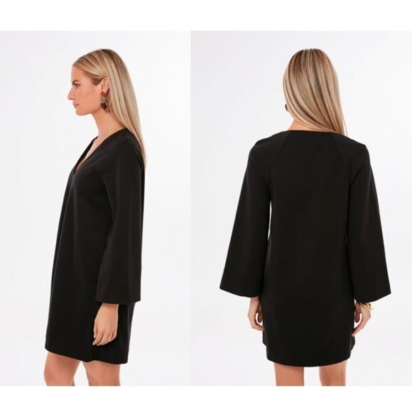 Pomander Place | NEW Black Audrey V Neck Kimono Sleeve Mini Dress Size XL
