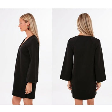 Pomander Place | NEW Black Audrey V Neck Kimono Sleeve Mini Dress Size XL