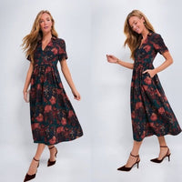 Tuckernuck NEW Persimmon Floral Jacquard Adelaide Formal Midi Dress Size XXL