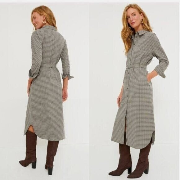 Tuckernuck | NEW Sycamore Check Belted Vera Long Sleeve Maxi Dress Size XXL