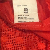 INNIKA CHOO Poinciana Red Organdy Puff Sleeve Scalloped Layer Mini Dress Size S