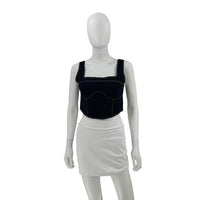 REMI x REVOLVE NEW Yuval Corset Top in Denim Blue Size Large