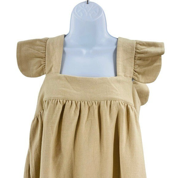 Pomander Place NEW Camella Tan Flutter Sleeve Casual Mini Dress Size XS