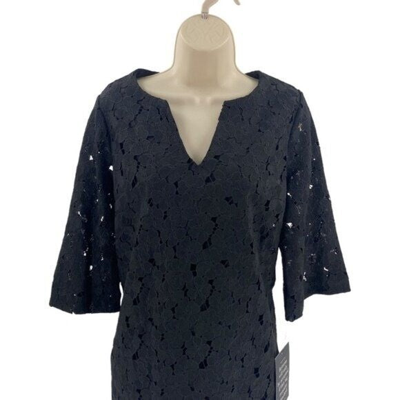 Tuckernuck | NEW Jamie V-Neck Lace Midi Dress in Black Size XS