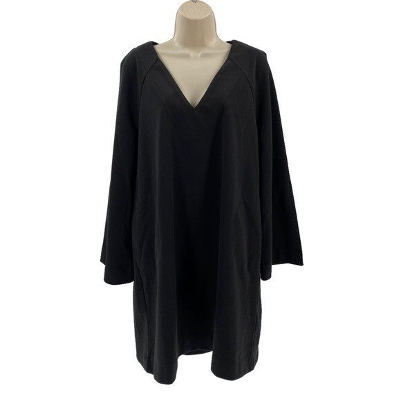 Pomander Place | NEW Black Audrey V Neck Kimono Sleeve Mini Dress Size XL