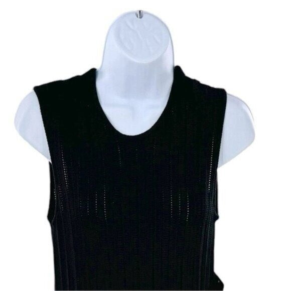 Pomander Place NEW Black Knit Adi Sleeveless A Line Classic Mini Dress Size M