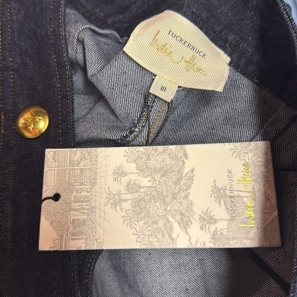 Tuckernuck x India Hicks NEW Dark Denim Palladium Wide Flare Leg Jeans Size 10