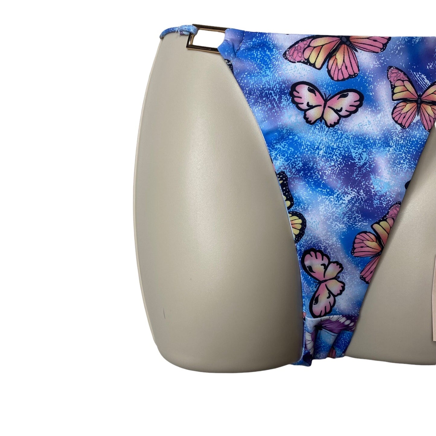 Superdown Makenna Butterfly Cheeky Blue 90s Inspired Bikini Swim Bottoms Size M