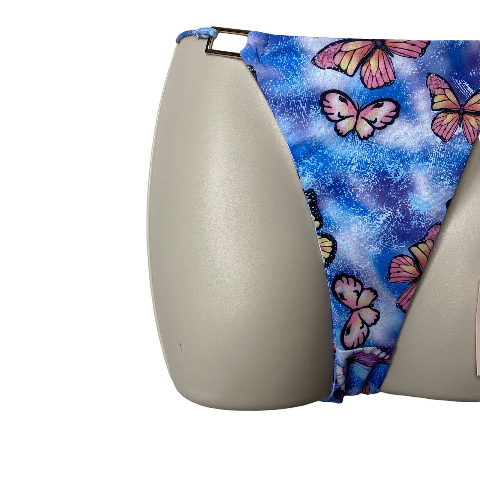 Superdown Makenna Butterfly Cheeky Blue 90s Inspired Bikini Swim Bottoms Size M