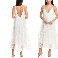 AGUA BY AGUA BENDITA Hierbaluisa Diente De Leon Anecer Emroidered Midi Dress XS