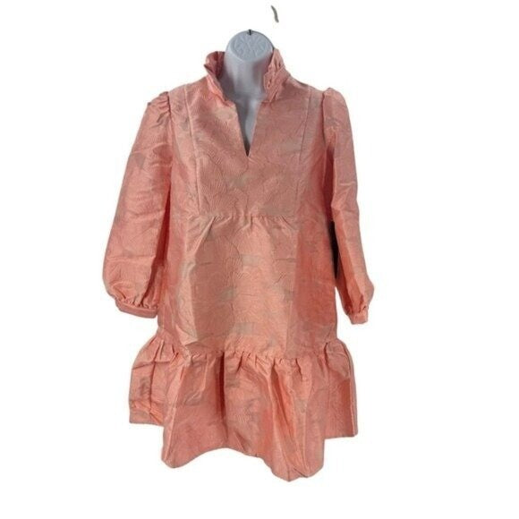 Tuckernuck NEW Bellini Fil Coupe Pink Long Sleeve Palmerston Dress XXS