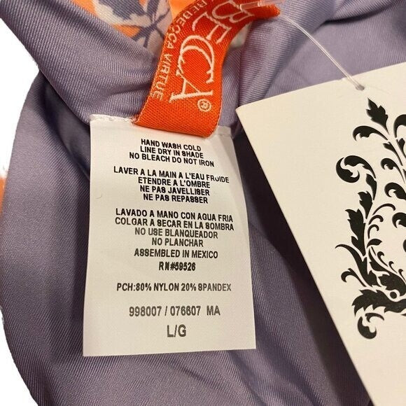 Becca French Cut Hi Leg Floral Bikini Swim Bottoms NEW Size L