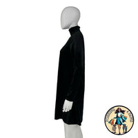 Pomander Place NEW Black Velvet Long Sleeve Mottershead Mini Dress Size XS