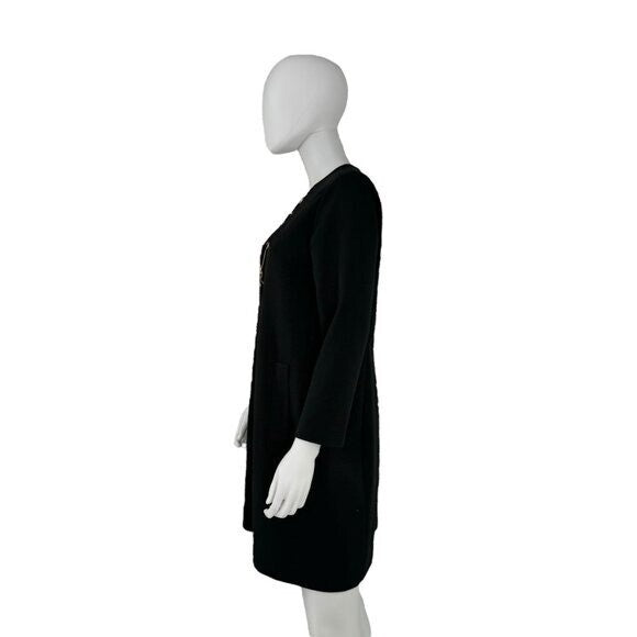 Tuckernuck NEW Black Gold Tie Front Long Sleeve Brigitte Mini Dress Size Medium