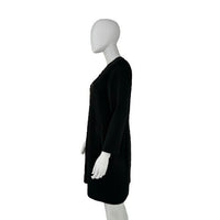 Tuckernuck NEW Black Gold Tie Front Long Sleeve Brigitte Mini Dress Size Medium