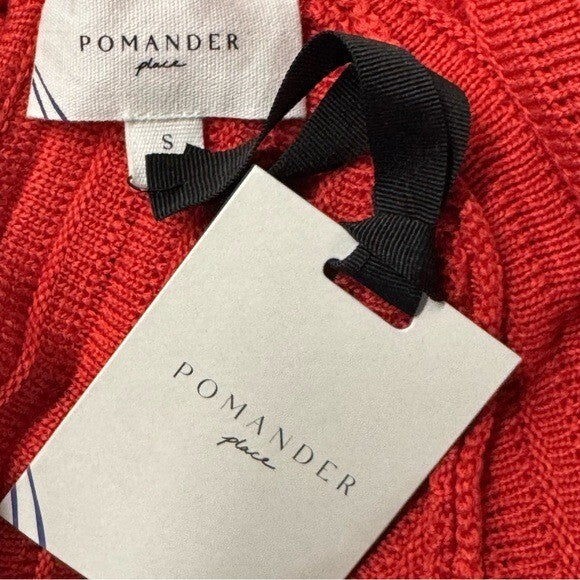 Pomander Place | NEW Red Adi Knit Round Neckline Bell Sleeve Mini Dress Size S