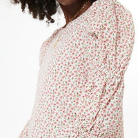 Hyacinth House NEW Textured Floral Puff Sleeve Clemons Floral Mini Dress Size XL