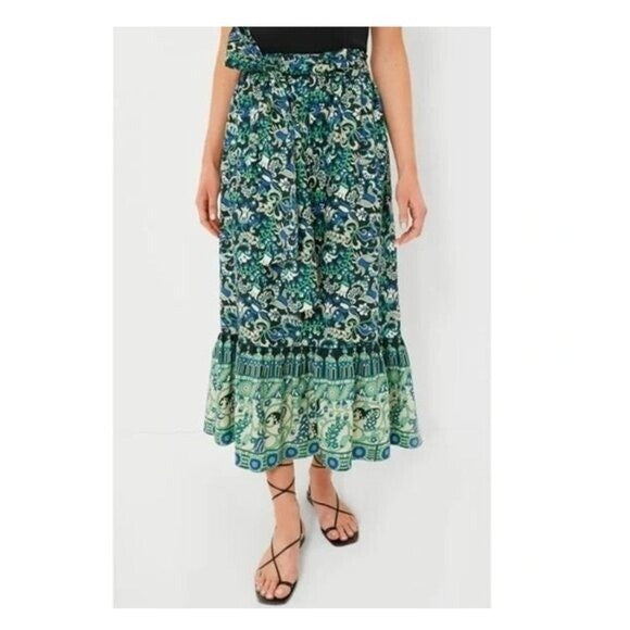 Tuckernuck | NEW Batik Floral Hampton Pull On Cotton Maxi Skirt Size L