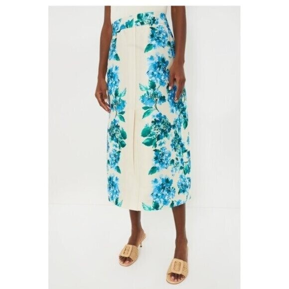 Tuckernuck | NEW Water's Edge Hydrangea Kennedy Front Slit Midi Skirt Size M