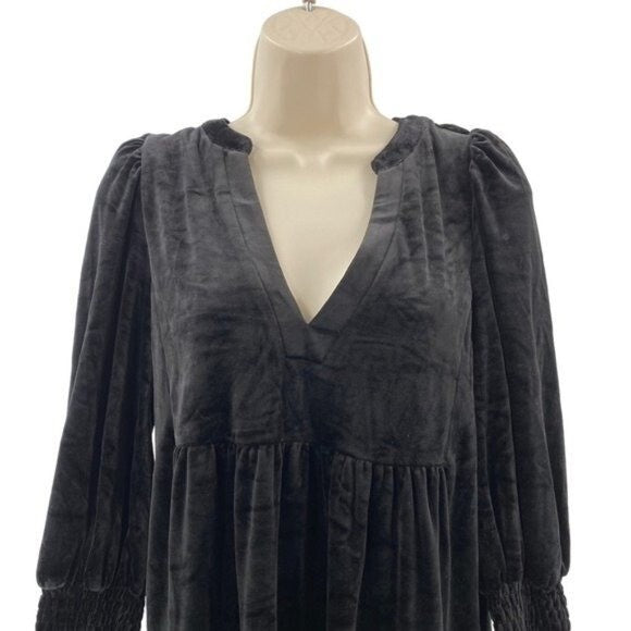 Pomander Place | NEW Black Velvet Kenzo Long Sleeve Mini Dress Size Medium