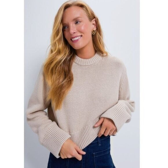 Tuckernuck | NEW Sandalwood Aiden Crewneck Cropped Cotton Knit Sweater Size XL