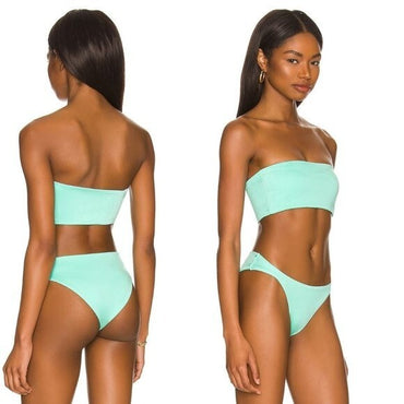 Baobab Bahia Teal Strapless Bandeau Unpadded Bikini Swim Top Aqua Size XS NEW