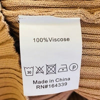 Petal & Pup NEW Milleri Long Sleeve Open Back Ribbed Dress in Camel Tan Size 4