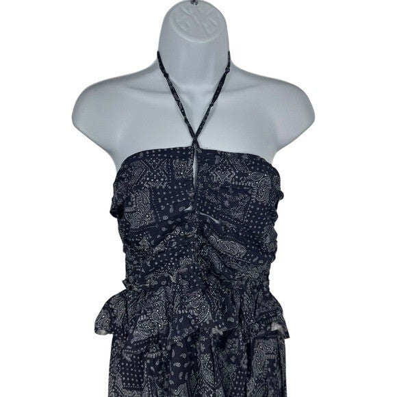 En Saison NEW Navy White Daytona Western Coastal Cowgirl Midi Dress Size Large