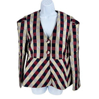 Tuckernuck NEW Bordeaux Check Jacquard Zoey Top Jacket Size L