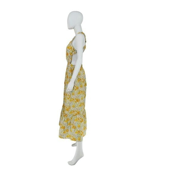 Hyacinth House NEW Yellow Pastel Retro Floral Maggie Maxi Dress Size Small