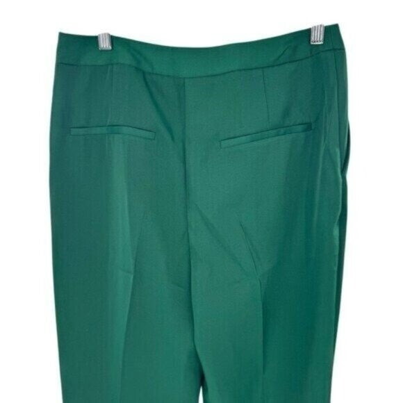 Tuckernuck NEW Green Pleated Duncan High Rise Straight Leg Trouser Pant Size 4